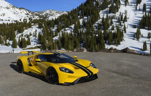 Горы, Ford, суперкар, Ford GT, 2017