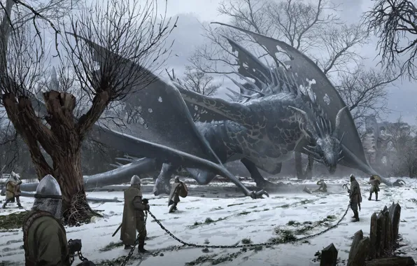 Дракон, Воины, Dragon, Warriors, Поимка дракона, Catching a dragon, ЯН ДИТЛЕВ, JAN DITLEV