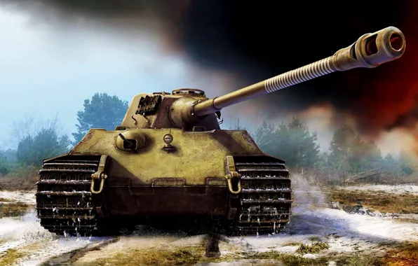 Картинка PzKpfw VI Ausf. B, Königstiger, Королевский тигр, Panzerkampfwagen VI Ausf. B, Тигр II, King Tiger, …