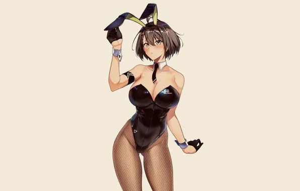 Girl, sexy, cleavage, boobs, anime, beautiful, short hair, pretty