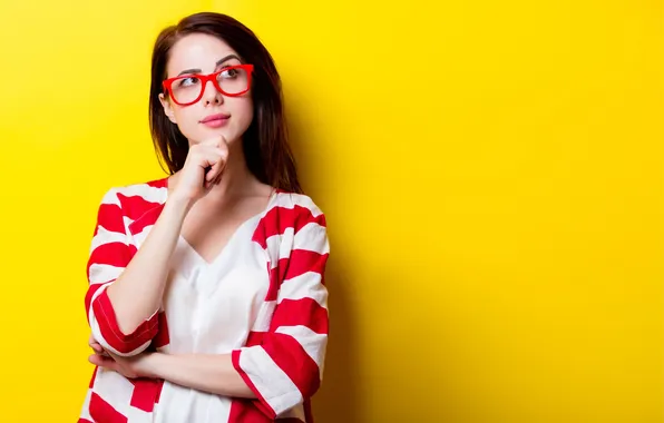 Картинка girl, young, beautiful, model, glasses, cute
