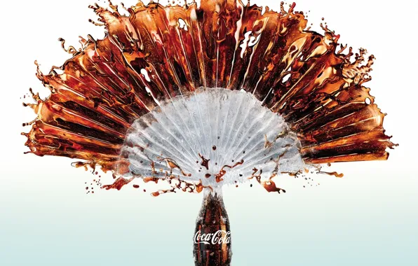 Картинка брызги, бутылка, напиток, coca-cola, кока-кола, бренд