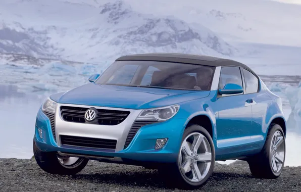 Снег, камни, Volkswagen, Concept A