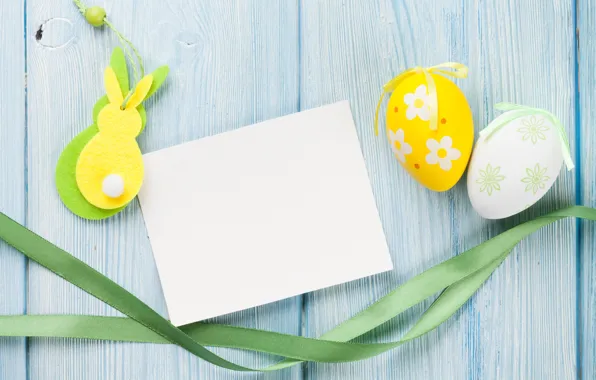 Картинка Пасха, yellow, wood, spring, Easter, eggs, decoration, Happy