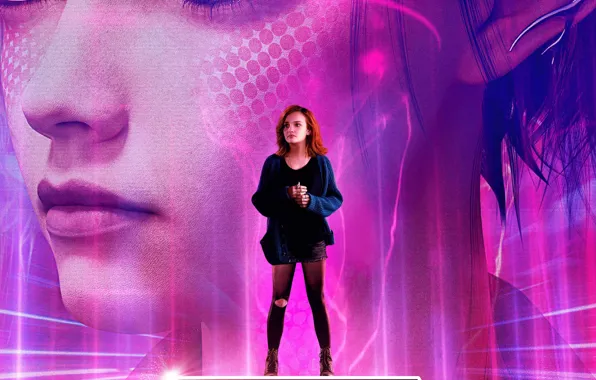 Картинка девушка, лицо, фон, фантастика, рыжая, постер, Olivia Cooke, Оливия Кук