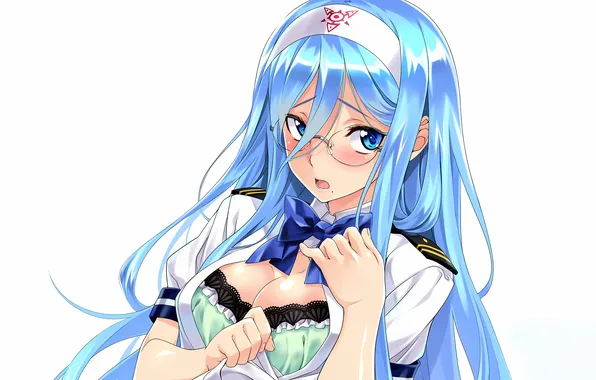 Girl, sexy, lingerie, bra, cleavage, long hair, boobs, anime