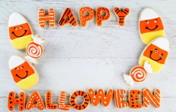Картинка печенье, Halloween, Хэллоуин, глазурь, cookies, pumpkin, Happy