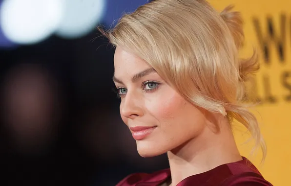 Портрет, макияж, актриса, прическа, блондинка, красотка, боке, Margot Robbie