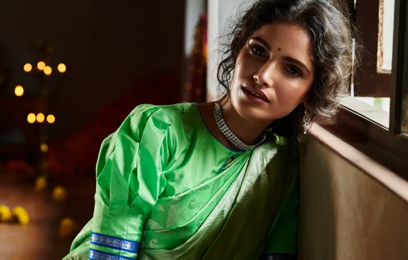 Beauty, actress, bollywood, make up, saree, traditional saree, Vartika singh