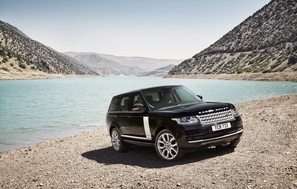 Картинка машина, берег, внедорожник, Land Rover, Range Rover, красивый