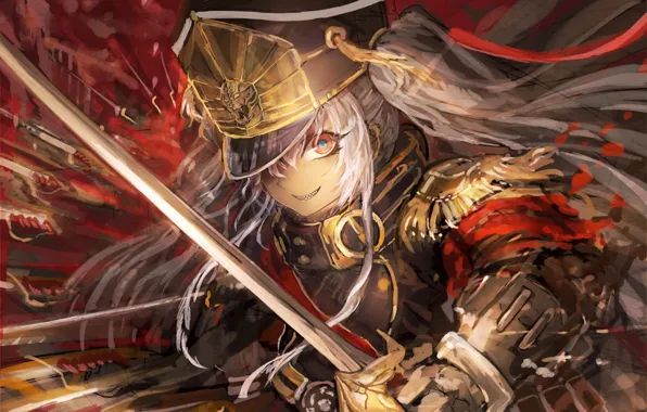 Red, game, anime, asian, warrior, japanese, oriental, asiatic