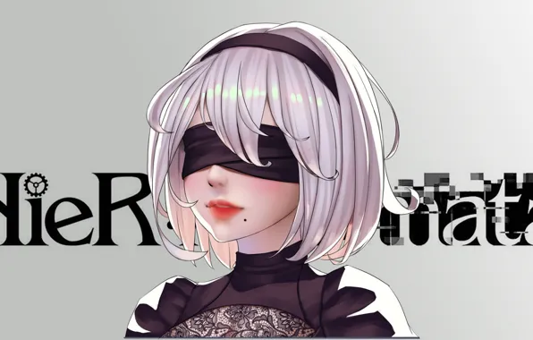 Девушка, повязка на глаза, Nier Automata, YoRHa No 2 Type B