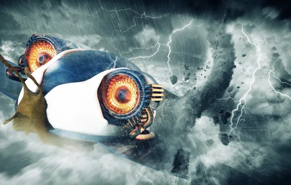 Lightning, clouds, thunder, runaway