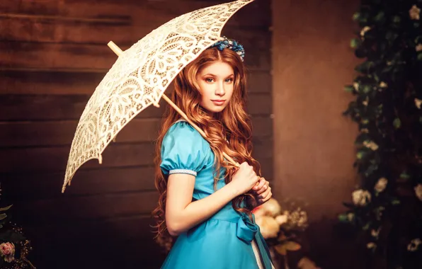 Девушка, зонт, платье, Diana lipkina