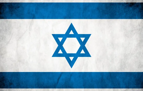 Белый, голубой, флаг, израиль, звезда Давида