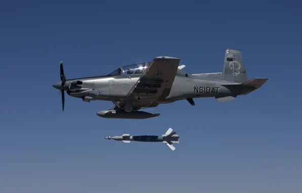 Самолет, Полет, Ракета, Hawker Beechcraft, Учебно-тренировочный, Raytheon T-6 Texan II