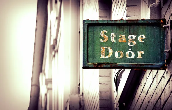 Wall, sign, bokeh, Liverpool, Theatre, Playhouse, Stage door of the Liverpool Playhouse Theatre