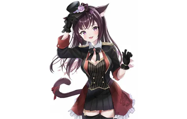 Girl, sexy, cleavage, thighhighs, long hair, dress, boobs, anime