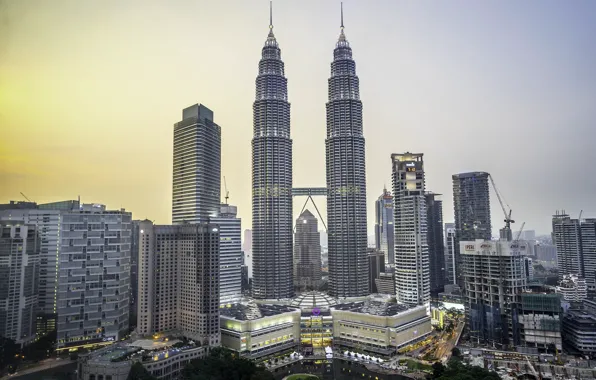 Город, день, башни, Малайзия, Куала Лумпур
