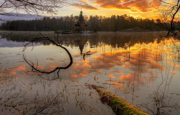 Весна, храм, Ленинградская область, Вуокса