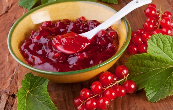 Макро, красная, смородина, варенье