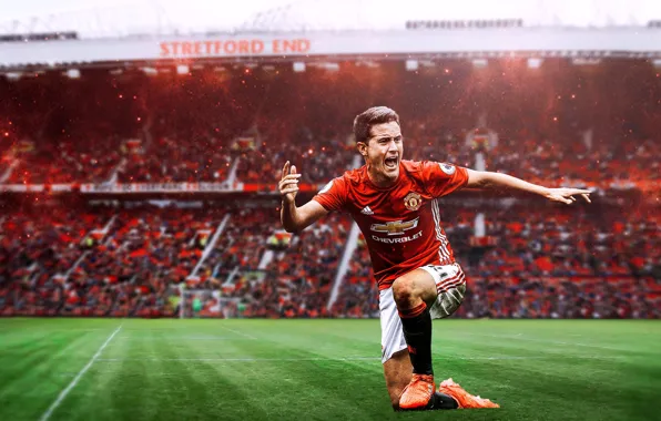 Wallpaper, sport, stadium, football, Manchester United, Old Trafford, player, Ander Herrera