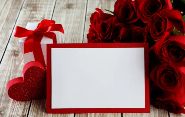Red, love, heart, romantic, gift, roses, красные розы, valentine`s day