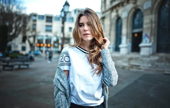 Взгляд, город, Париж, губки, Natalia Ostrofsky