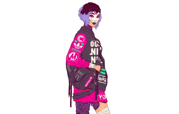 Девушка, Минимализм, Стиль, Girl, Фон, Одежда, Арт, Style