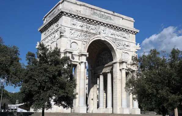 Картинка Италия, Триумфальная арка, Генуя, площадь Победы