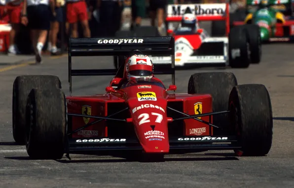 Картинка легенда, Formula 1, чемпион мира, Ferrari 640, Nigel Mansell, Scuderia Ferrari Marlboro, Brazilian Grand Prix, …
