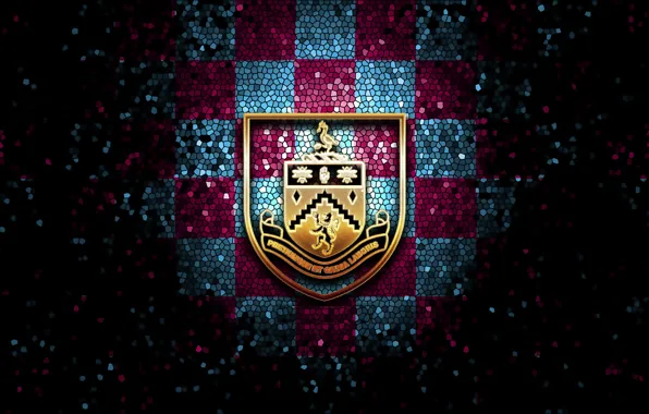 Wallpaper, sport, logo, football, glitter, checkered, Burnley
