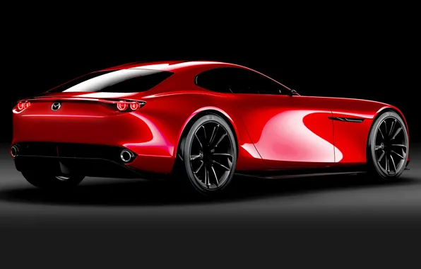 Красный, Автомобиль, тёмный фон, Mazda RX-Vision