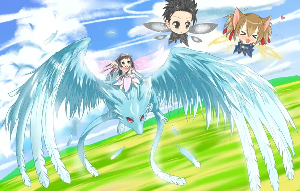 Anime, chibi, fairy, blade, dragon, MMORPG, asian, manga