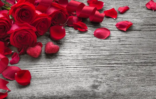 Картинка розы, лепестки, красные, red, love, wood, flowers, petals