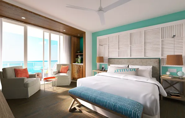 Hollywood, bedroom, resort, ocean view, Margaritaville, king beach