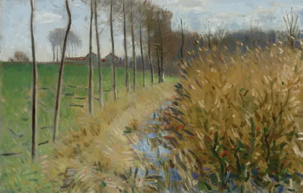 Пейзаж, картина, Пьер Эжен Монтезин, Pierre-Eugene Montezin, Водопой в Мизи-Сюр-Ион