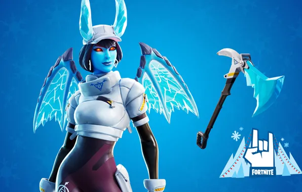Лед, девушка, существо, демон, Fortnite