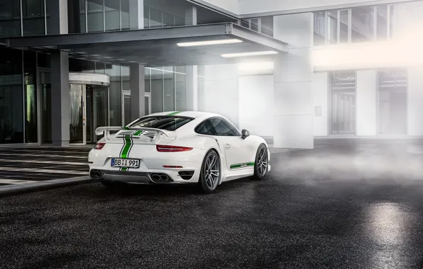 Картинка 2014, TechArt, 991, White, Supercar, Rear, Porsche, Turbo