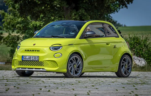 Машина, авто, салатовый, Abarth