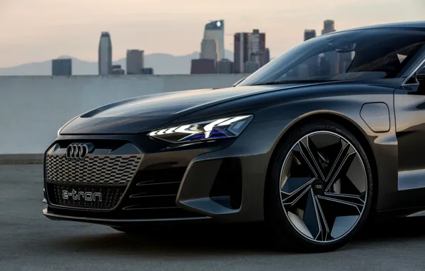 Картинка Audi, купе, 2018, передняя часть, e-tron GT Concept, четырёхдверное