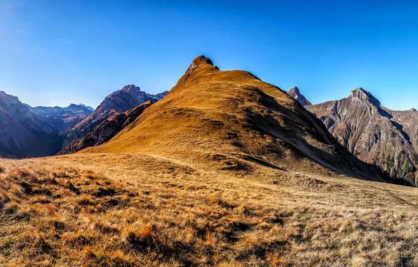 Солнце, Горы, Австрия, Панорама, Альпы, Tirol
