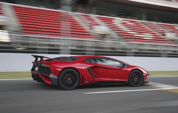 Машина, красный, скорость, Lamborghini, Aventador, ламборгини, LP 750-4, Superveloce