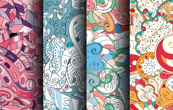 Фон, узор, colorful, геометрия, patterns., seamless