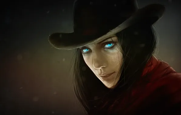 Взгляд, девушка, шляпа