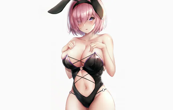 Girl, sexy, cleavage, pink hair, boobs, sexy girl, anime, beautiful