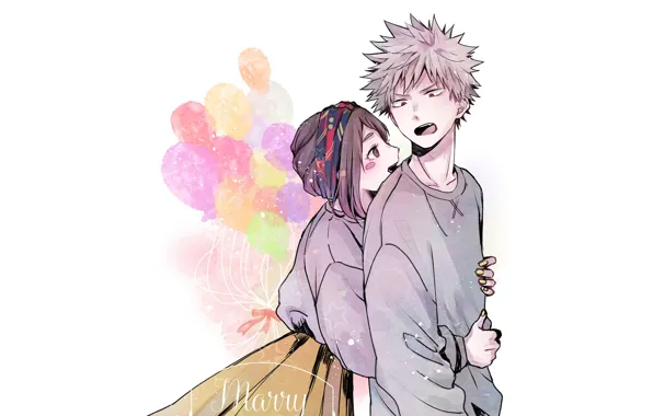 Fanart, Boku no Hero Academia, Pixiv, My Hero Academia, Uraraka Ochako, Fanart From Pixiv, Bakugou …