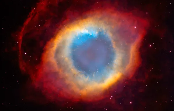 Stars, NGC 7293, The Helix Nebula, Туманность Улитка, Планетарная Туманность, Гибель Звезды, Глаз Бога, Белый …