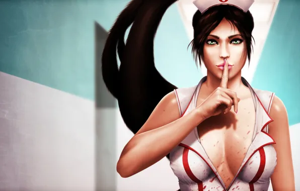 Взгляд, рука, арт, форма, жест, зеленые глаза, Akali, League of Legends