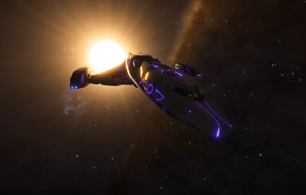 Космос, свет, звезда, Космический корабль, Elite: Dangerous